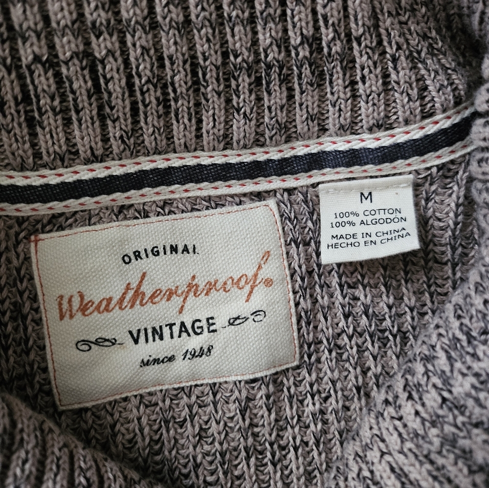 Original Weatherproof Vintage 100% Cotton Pull Over Sweater Turtle Neck Detail - Picture 3 of 5